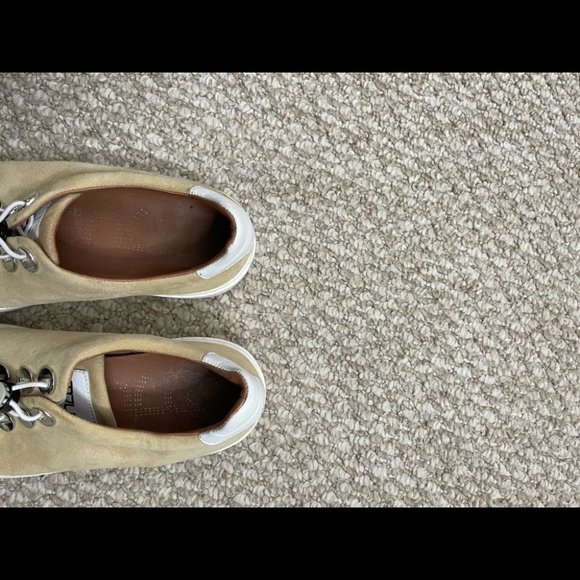 MJUS Anthropologie lace up sneaker shoes size 37 cream tan - Picture 4 of 11